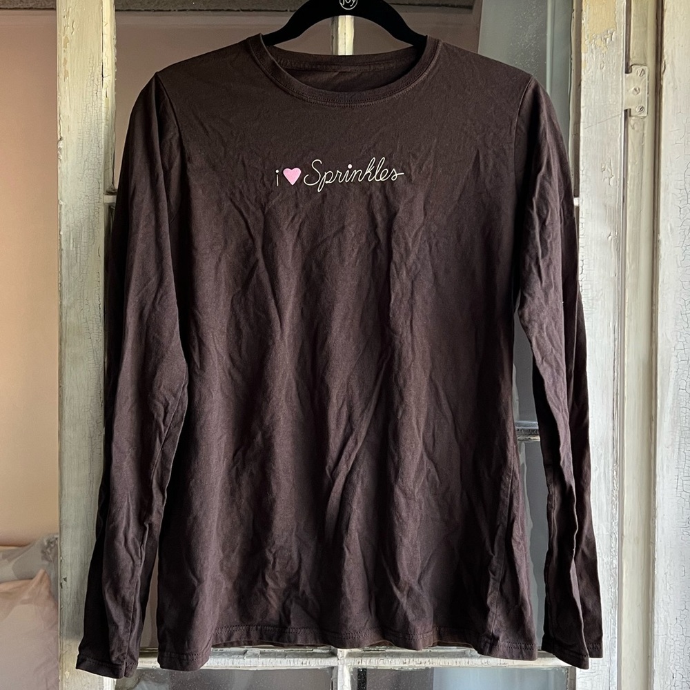I Heart Sprinkles Brown Long Sleeve T-shirt